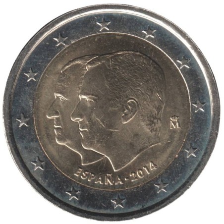 ESPAGNE - 2 euros commémorative - Succession au trône par Felipe VI - 2014 ESPAGNE - 2 euros commémorative - Succession au trône par Felipe VI - 2014