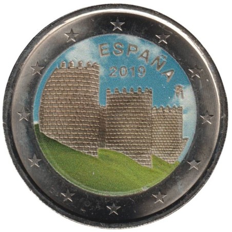 ESPAGNE - 2 euros commémorative colorisée - UNESCO - Centre historique d'Ávila 2019 ESPAGNE - 2 euros commémorative colorisée - UNESCO - Centre historique d'Ávila 2019