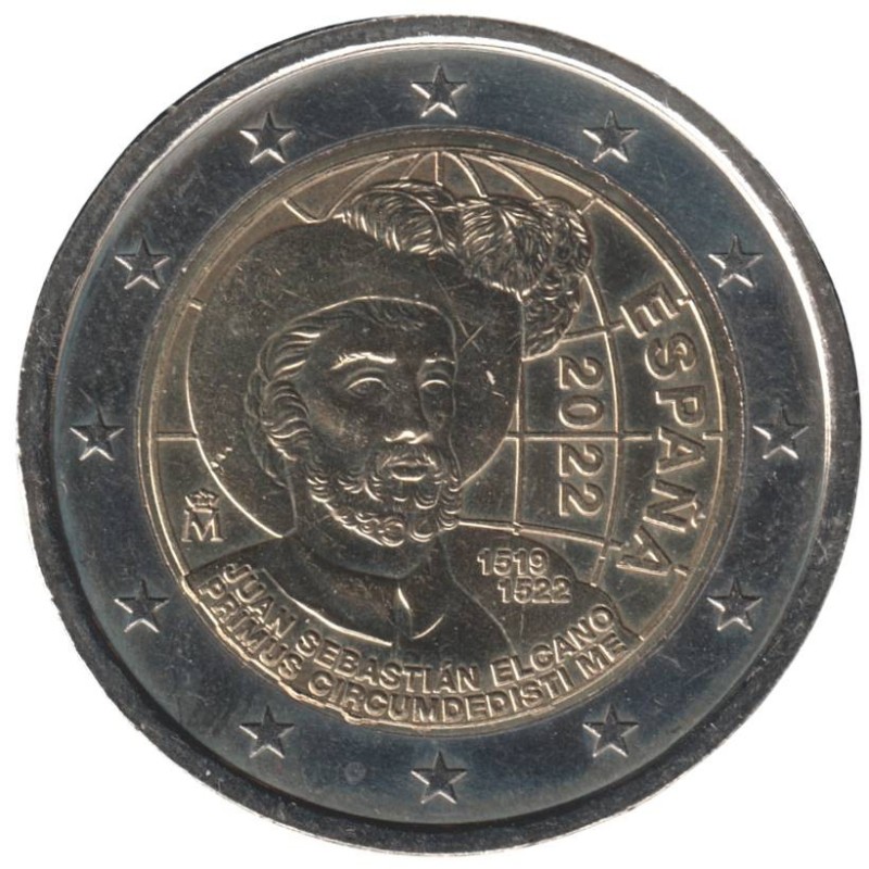 ESPAGNE - 2 euros commémorative - Juan Sebastian Elcano - 2022 ESPAGNE - 2 euros commémorative - Juan Sebastian Elcano - 2022