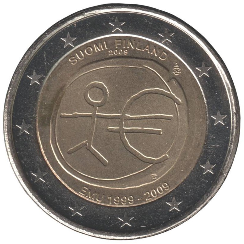 FINLANDE - 2 euros commémorative - 10 ans de l'UEM - 2009 FINLANDE - 2 euros commémorative - 10 ans de l'UEM - 2009