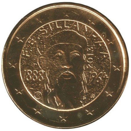 FINLANDE - 2 euros commémorative plaquée or - Frans Eemil Sillanpää - 2013 FINLANDE - 2 euros commémorative plaquée or - Frans Eemil Sillanpää - 2013