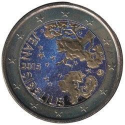FINLANDE - 2 euros commémorative colorisée - Jean Sibelius - 2015