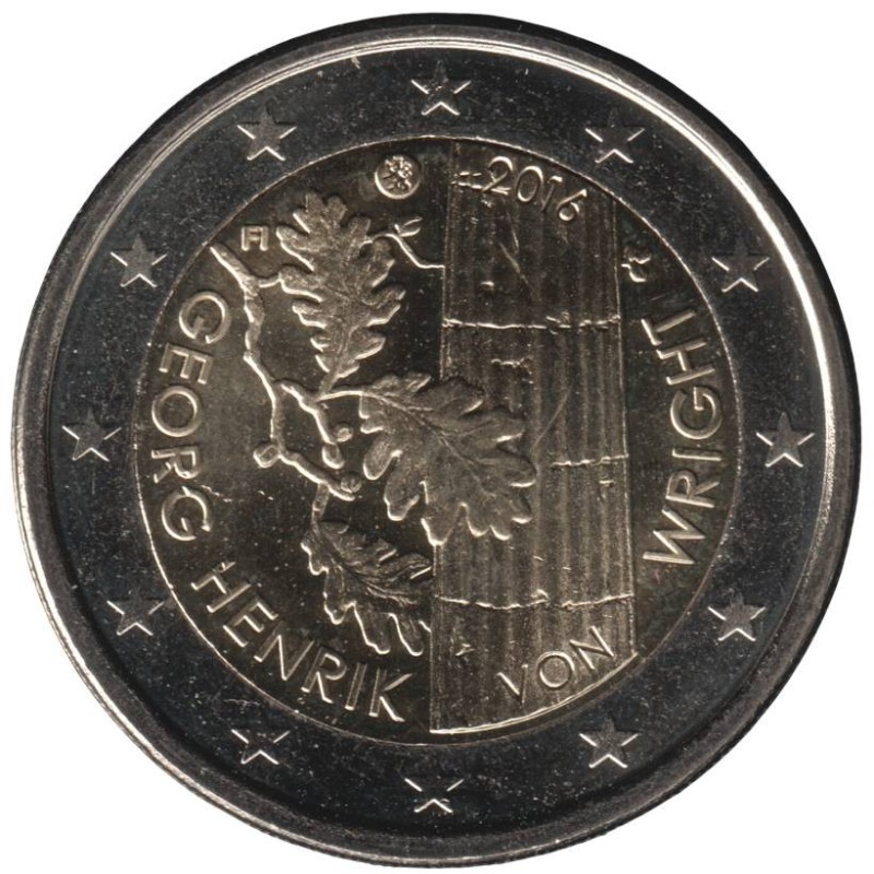FINLANDE - 2 euros commémorative - Georg Henrik von Wright - 2016 FINLANDE - 2 euros commémorative - Georg Henrik von Wright - 2016