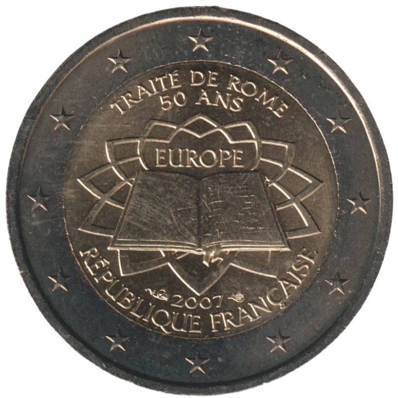 FRANCE - 2 euros commémorative - Traité de Rome - 2007 FRANCE - 2 euros commémorative - Traité de Rome - 2007