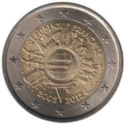FRANCE - 2 euros commémorative - 10 ans de l'Euro - 2012