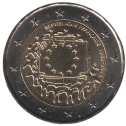 FRANCE - 2 euros commémorative - 30 ans du Drapeau Européen - 2015