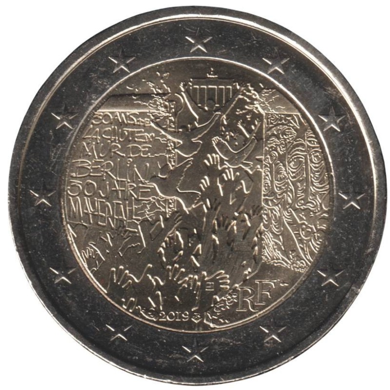 FRANCE - 2 euros commémorative - 30 ans de la chute du Mur de Berlin - 2019 FRANCE - 2 euros commémorative - 30 ans de la chute du Mur de Berlin - 2019