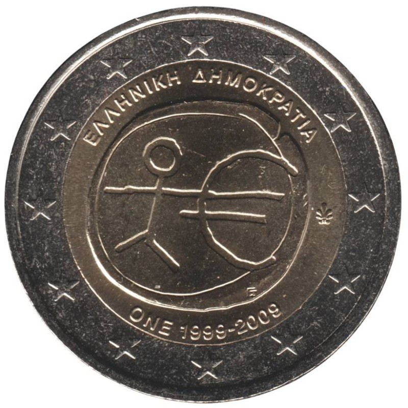 GRECE - 2 euros commémorative - 10 ans de l'UEM - 2009