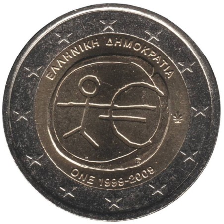 GRECE - 2 euros commémorative - 10 ans de l'UEM - 2009 GRECE - 2 euros commémorative - 10 ans de l'UEM - 2009