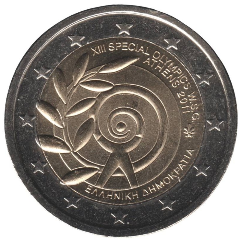 GRECE - 2 euros commémorative - Jeux olympiques spéciaux dété - 2011 GRECE - 2 euros commémorative - Jeux olympiques spéciaux dété - 2011