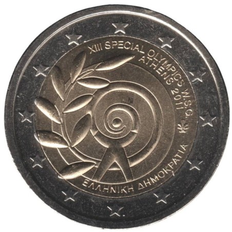 GRECE - 2 euros commémorative - Jeux olympiques spéciaux dété - 2011 GRECE - 2 euros commémorative - Jeux olympiques spéciaux dété - 2011