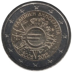 GRECE - 2 euros commémorative - 10 ans de l'Euro - 2012