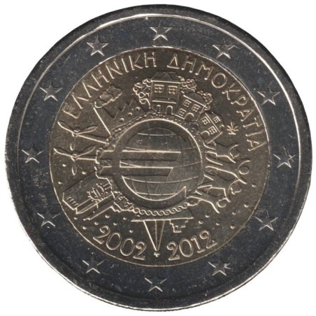 GRECE - 2 euros commémorative - 10 ans de l'Euro - 2012 GRECE - 2 euros commémorative - 10 ans de l'Euro - 2012