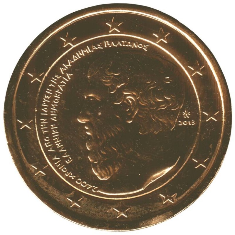 GRECE - 2 euros commémorative plaquée or - Académie de Platon - 2013 GRECE - 2 euros commémorative plaquée or - Académie de Platon - 2013