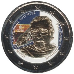GRECE - 2 euros commémorative colorisée - Manolis Andronicos - 2019