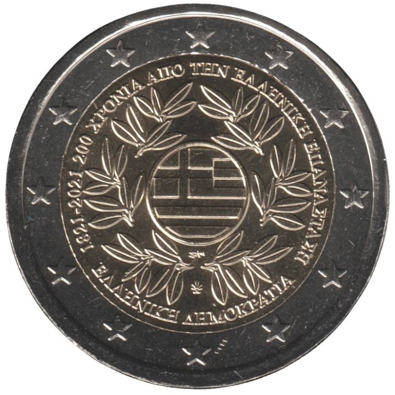 GRECE - 2 euros commémorative - 200 ans de la révolution grecque - 2021 GRECE - 2 euros commémorative - 200 ans de la révolution grecque - 2021