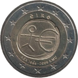 IRLANDE - 2 euros commémorative - 10 ans de l'UEM - 2009
