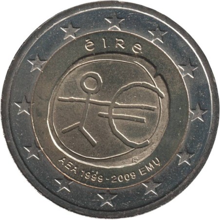 IRLANDE - 2 euros commémorative - 10 ans de l'UEM - 2009