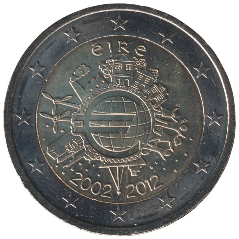 IRLANDE - 2 euros commémorative - 10 ans de l'Euro - 2012 IRLANDE - 2 euros commémorative - 10 ans de l'Euro - 2012
