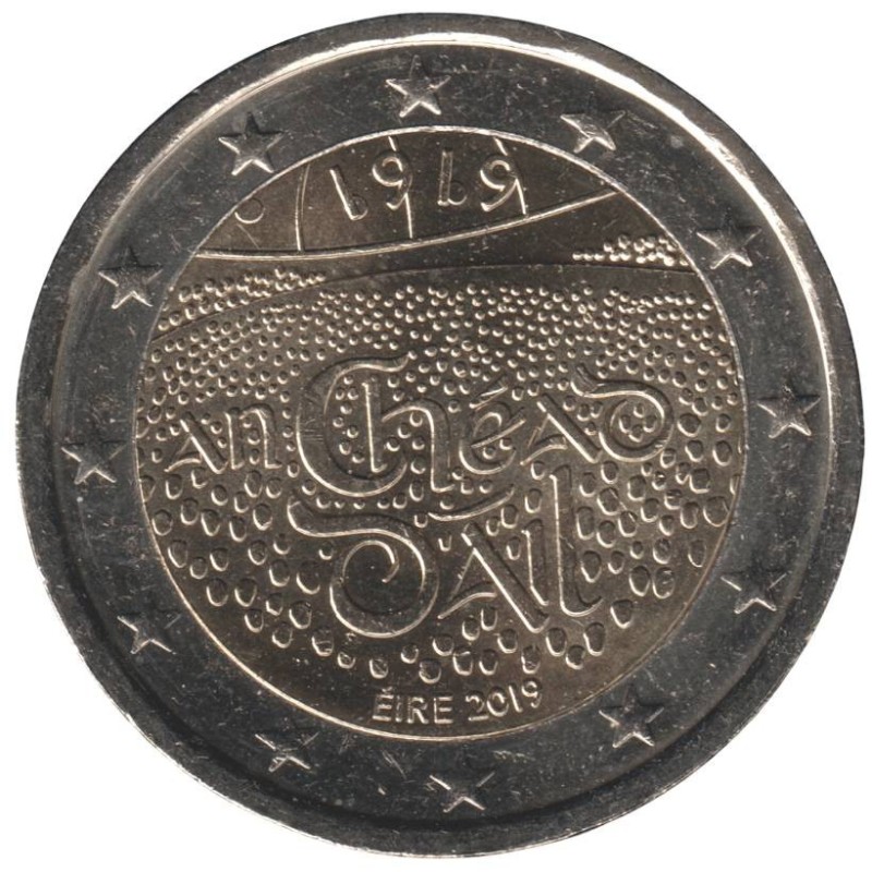 IRLANDE - 2 euros commémorative - 100 ans de la création du Dáil Éireann - 2019 IRLANDE - 2 euros commémorative - 100 ans de la création du Dáil Éireann - 2019
