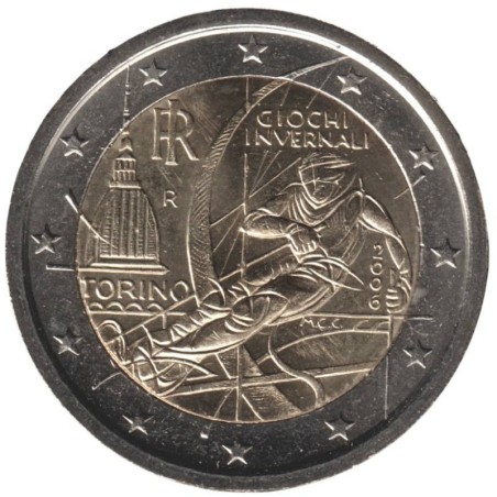 ITALIE - 2 euros commémorative - Jeux olympiques dhiver de Turin - 2006 ITALIE - 2 euros commémorative - Jeux olympiques dhiver de Turin - 2006