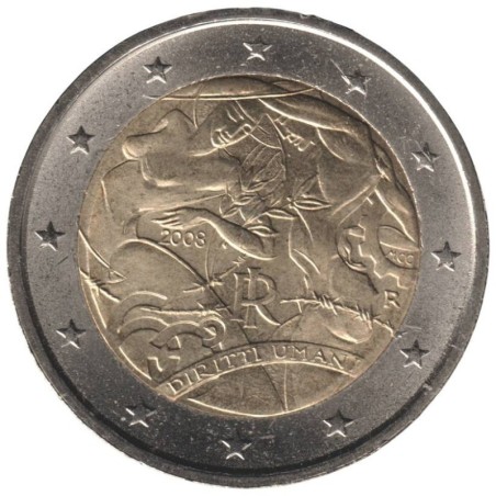 ITALIE - 2 euros commémorative - Droits de l'Homme - 2008 ITALIE - 2 euros commémorative - Droits de l'Homme - 2008