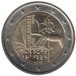 ITALIE - 2 euros commémorative - Louis Braille - 2009