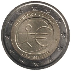 ITALIE - 2 euros commémorative - 10 ans de l'UEM - 2009