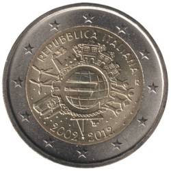 ITALIE - 2 euros commémorative - 10 ans de l'Euro - 2012