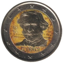 ITALIE - 2 euros commémorative colorisée - Giuseppe Verdi - 2013