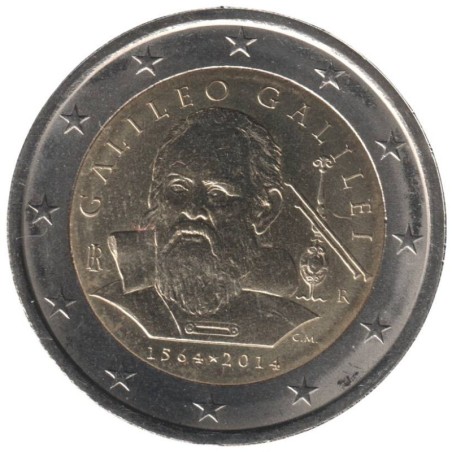 ITALIE - 2 euros commémorative - Galilée - 2014 ITALIE - 2 euros commémorative - Galilée - 2014