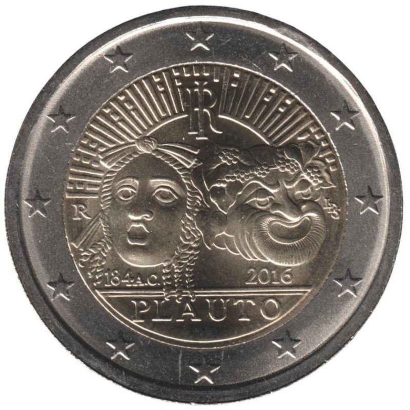 ITALIE - 2 euros commémorative - Titus Maccius Plautus - 2016