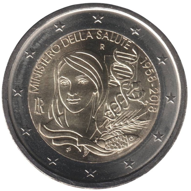 ITALIE - 2 euros commémorative - 60 ans du Ministère de la Santé - 2018 ITALIE - 2 euros commémorative - 60 ans du Ministère de la Santé - 2018