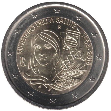 ITALIE - 2 euros commémorative - 60 ans du Ministère de la Santé - 2018 ITALIE - 2 euros commémorative - 60 ans du Ministère de la Santé - 2018