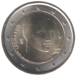 ITALIE - 2 euros commémorative - Léonard de Vinci - 2019