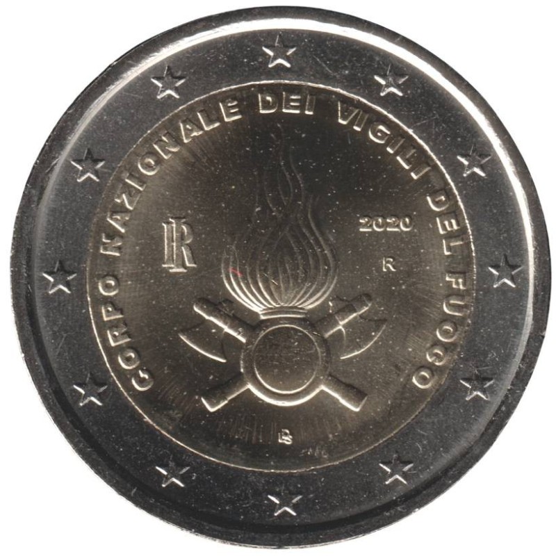 ITALIE - 2 euros commémorative - 80 ans création du Corps national des pompiers - 2020