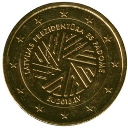 LETTONIE - 2 euros commémorative plaquée or - Présidence lettone du Conseil de l'UE - 2015