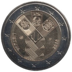 LITUANIE - 2 euros commémorative - 100 ans des Etats Baltes - 2018