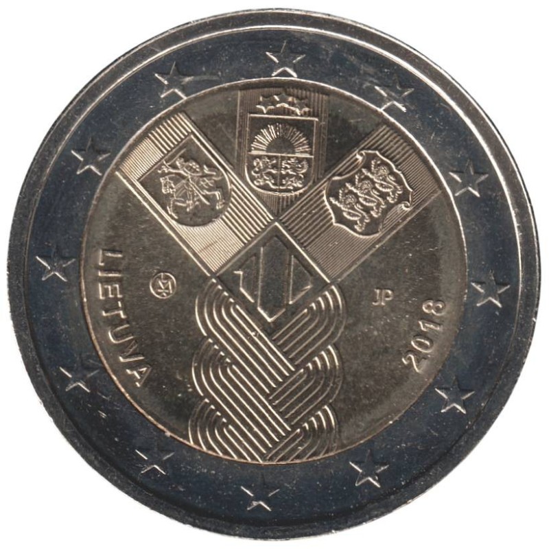 LITUANIE - 2 euros commémorative - 100 ans des Etats Baltes - 2018 LITUANIE - 2 euros commémorative - 100 ans des Etats Baltes - 2018