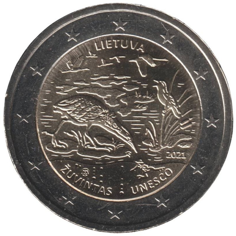 LITUANIE - 2 euros commémorative - Réserve biosphérique de uvintas - 2021 LITUANIE - 2 euros commémorative - Réserve biosphérique de uvintas - 2021