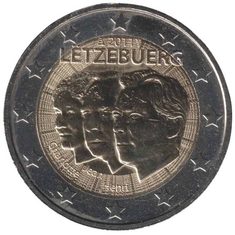 LUXEMBOURG - 2 euros commémorative - 50 ans de la nomination de Jean comme Lieutenant-Réprésentant - 2011 LUXEMBOURG - 2 euros commémorative - 50 ans de la nomination de Jean comme Lieutenant-Réprésentant - 2011