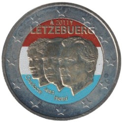 LUXEMBOURG - 2 euros commémorative colorisée - 50 de la nomination de Jean - 2011