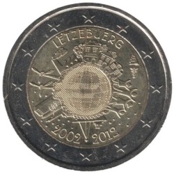 LUXEMBOURG - 2 euros commémorative - 10 ans de l'Euro - 2012