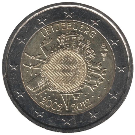 LUXEMBOURG - 2 euros commémorative - 10 ans de l'Euro - 2012 LUXEMBOURG - 2 euros commémorative - 10 ans de l'Euro - 2012
