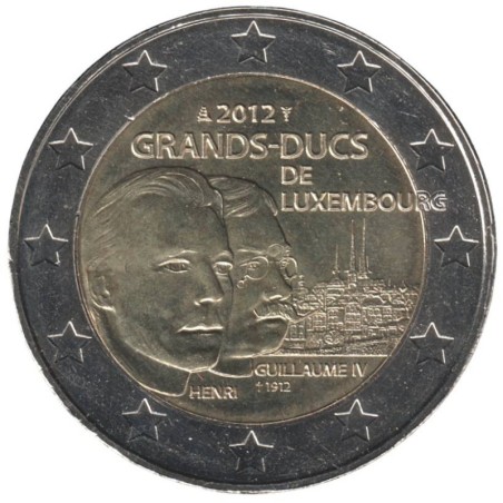 LUXEMBOURG - 2 euros commémorative - Grand-Duc Guillaume IV - 2012 LUXEMBOURG - 2 euros commémorative - Grand-Duc Guillaume IV - 2012