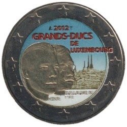 LUXEMBOURG - 2 euros commémorative colorisée - Grand-Duc Guillaume IV - 2012