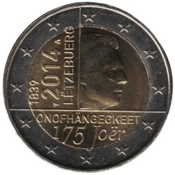 LUXEMBOURG - 2 euros commémorative - 175 ans de l'indépendance du Grand-Duché - 2014