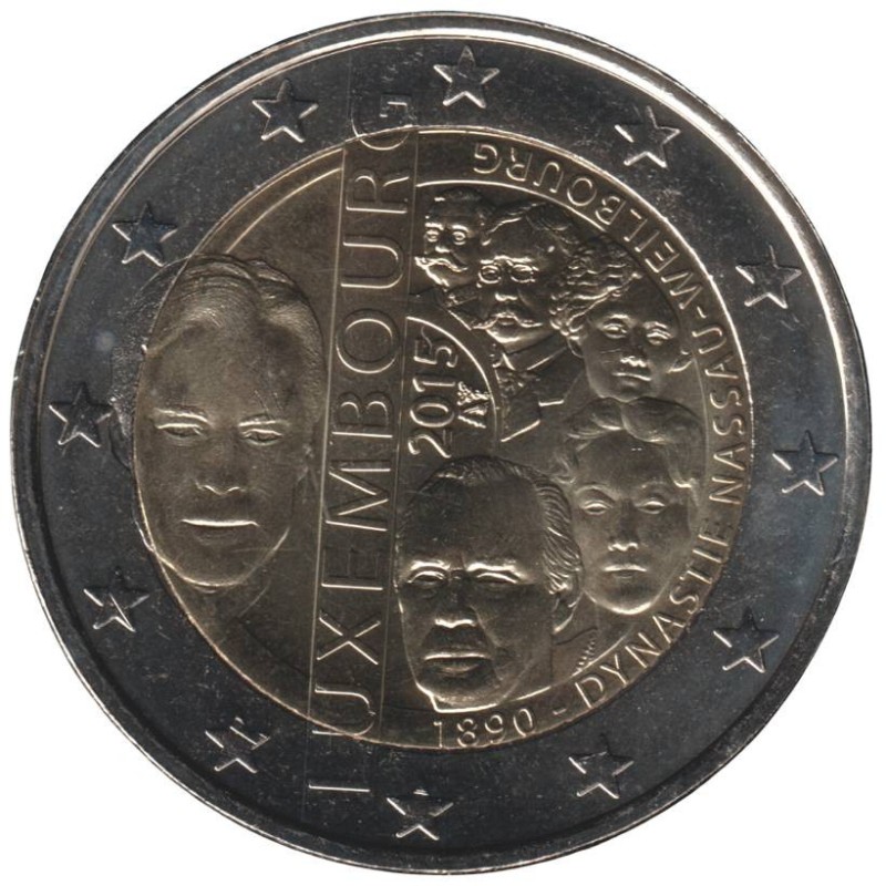 LUXEMBOURG - 2 euros commémorative - 125 ans de la dynastie Nassau-Weilbourg - 2015 LUXEMBOURG - 2 euros commémorative - 125 ans de la dynastie Nassau-Weilbourg - 2015