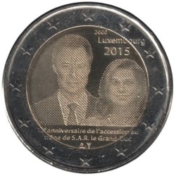 LUXEMBOURG - 2 euros commémorative - 15 ans de l'accession au trône de S.A.R. le Grand-Duc - 2015