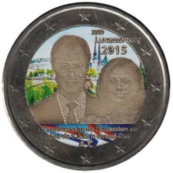 LUXEMBOURG - 2 euros commémorative colorisée - Accession au trône de S.A.R. le Grand-Duc - 2015